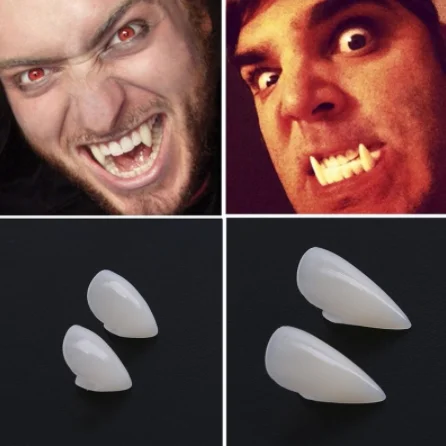 

Halloween Vampire Dentures Zombie Teeth COSPLAY Makeup Decoration Props Ghost Demon Werewolf Teeth Boxed Blood Pill Dentures