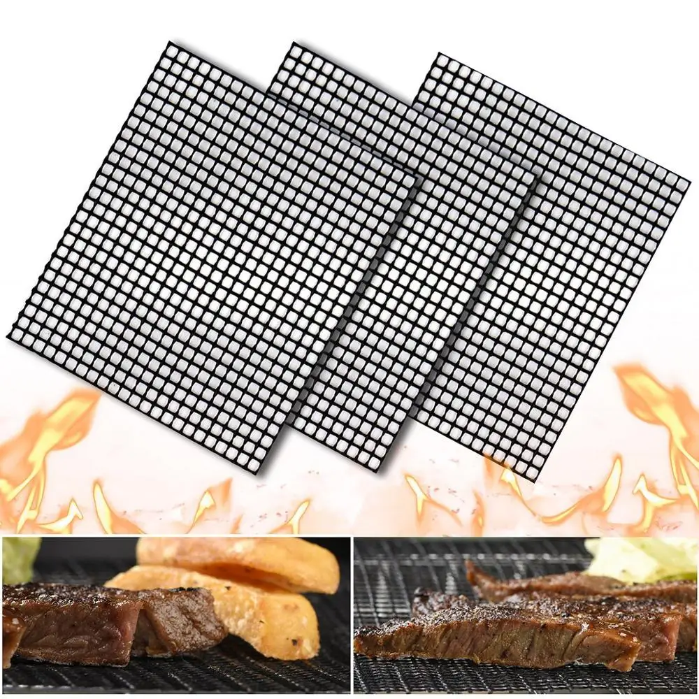 

Non-Stick BBQ Mesh Grill Mats Cooking Sheet Barbecue Liner Roaster Tools Pad Camping Hiking Outdoor Mesh Wire Net 33*40cm