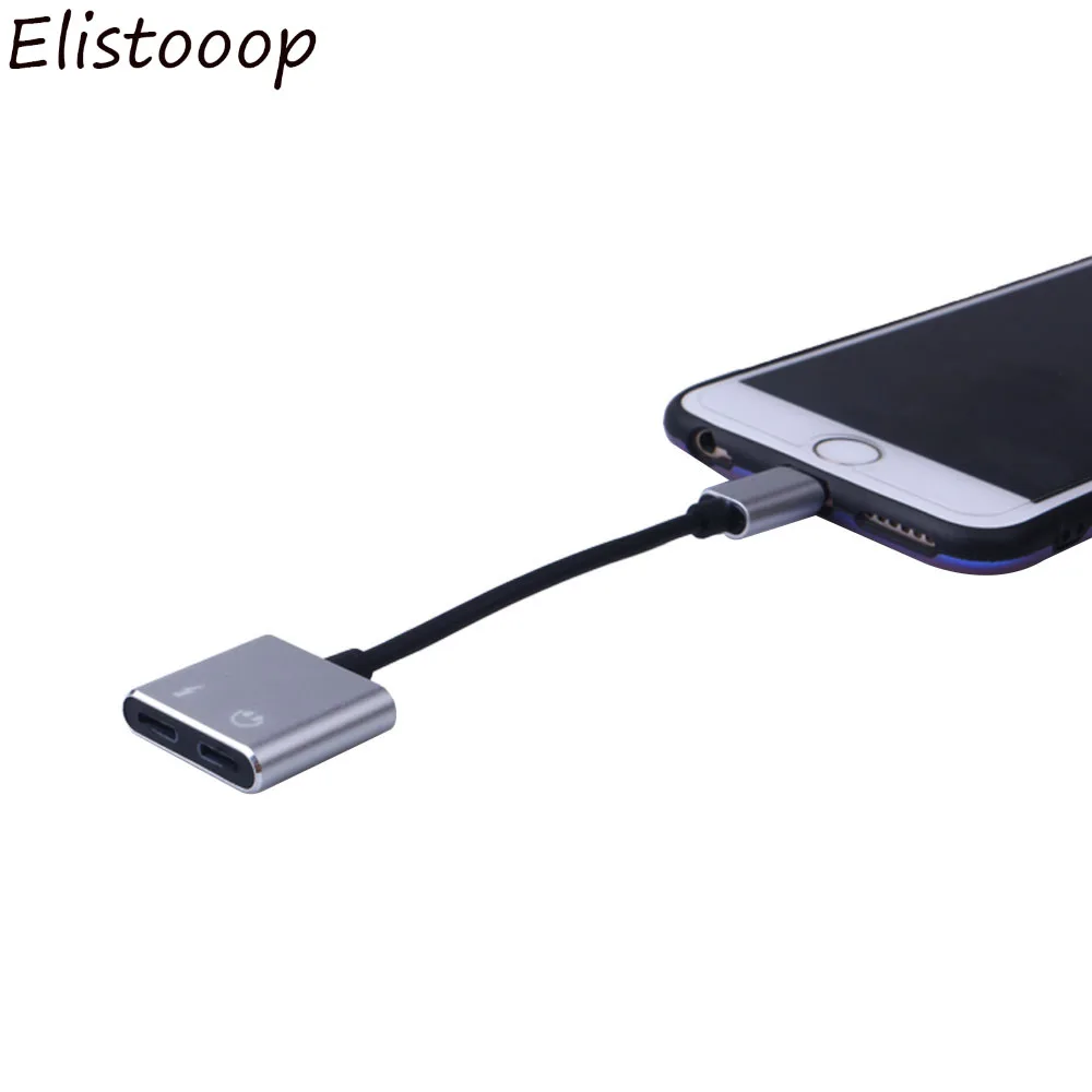 

2 in 1 Audio Adapter charging Earphone Cable For iPhone 7 8 plus X Aux Jack headset For Lightning To Headphone splitter