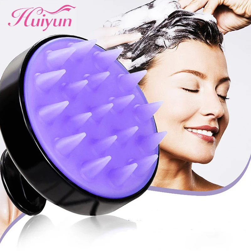 Huiyun-cepillo de masaje de cuero cabelludo para la cabeza, cepillo de lavado de pelo de silicona para baño, Spa, masaje adelgazante