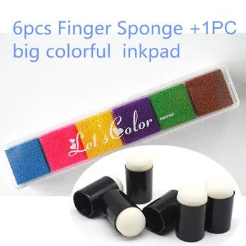 Finger-Print  Sponge Cots Scrapbook Paint Graffiti Drawing  Stamps  Inkpad Tool Set for Scrapbooking Card Making Decoration