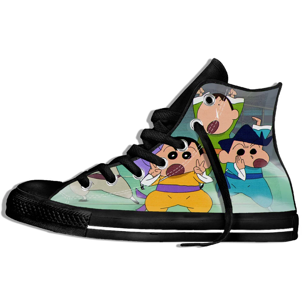 Crayon Shin Chan 4 Прогулочные парусиновые ботинки; дышащая обувь с милым рисунком «Crayon Shin Chan»; спортивная парусиновая обувь с забавными персонажами из мультфильмов для мальчиков; классические кроссовки - Цвет: Crayon Shin Chan 4