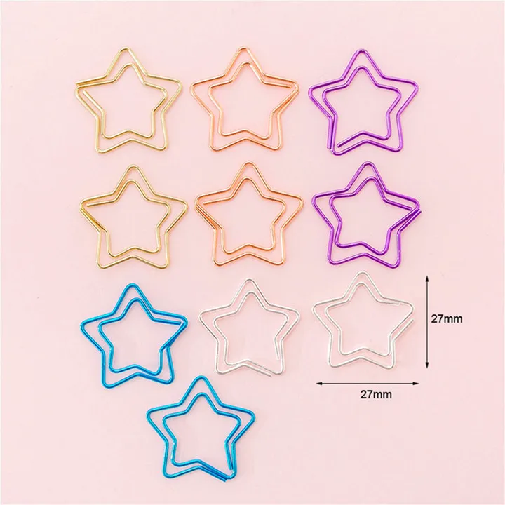 Star DiyArts 10 шт./лот креативные милые зажимы для бумаги конверт кактус металлический зажим для бумаги Закладка декоративный файл памятки зажимы канцелярские - Цвет: Star