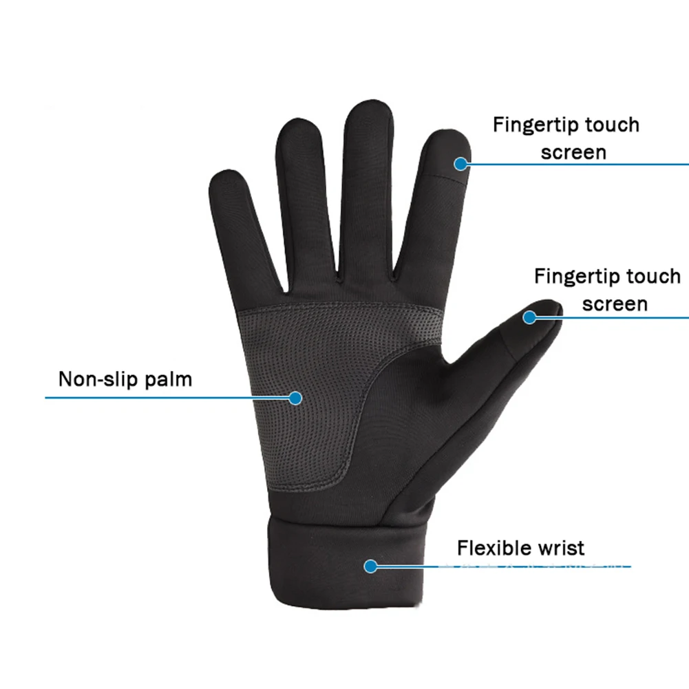 Водонепроницаемые велосипедные перчатки мужские спортивные Нескользящие лыжные перчатки зимние плюс бархатные ночные Светоотражающие
