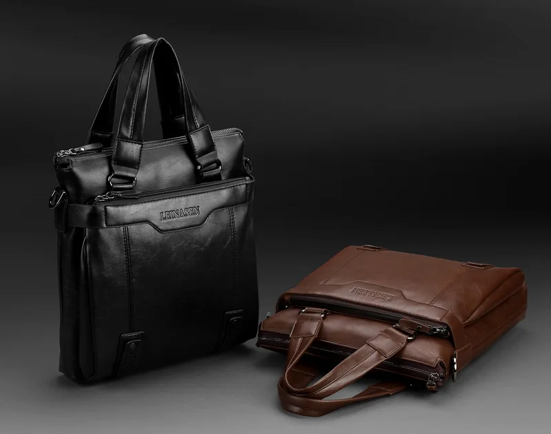 Деловой мужской портфель из ПУ-кожи, сумки на плечо для ноутбука, водонепроницаемые сумки через плечо, большая емкость, сумка для ноутбука