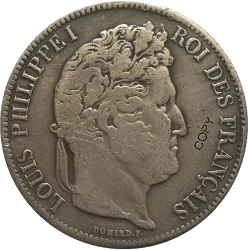 1835 FRANCE 5 F COIN COPY