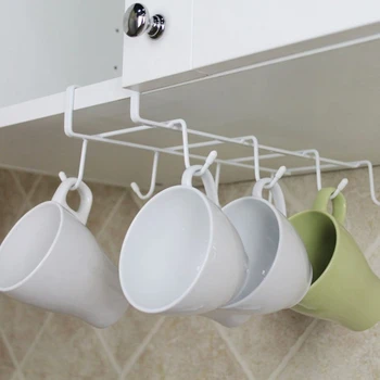 

1PC Multifunctional Kitchen Storage Rack Nails Cupboard Hanging Hooks Wine Coffee Cup Dishes Racks