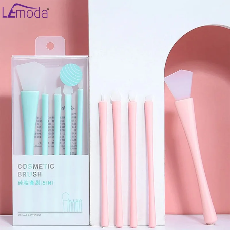 

Lemoda 5pcs Eyelash Applicator Facial Care Professional Makeup Brushes Set Long Handle Beauty Tools