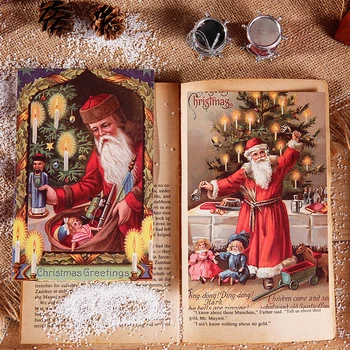 

30 pcs Santa Claus Christmas gift cute greeting card can write and mail postcard happy planner office supplies