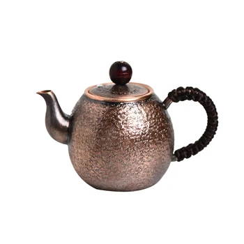 

Japanese style pure hand-made stone grain copper teapot thickened retro firing tea pot kungfu tea set teaware kettle