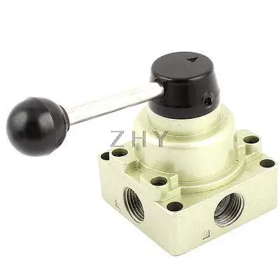 

HV-04 1/2PT 4 Ways 3 Position Hand Operated Lever Pneumatic Air Valve