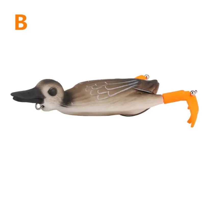 B Soft Lure Fishing Duck Frog Bait Topwater Simulation Floating Artificial Bait - Цвет: B