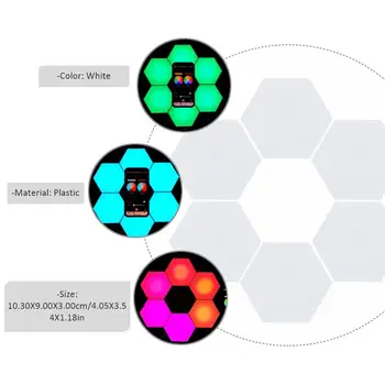 

6PCS Hexagonal Wall Light APP Control Color Adjustable DIY Decorative Lamp
