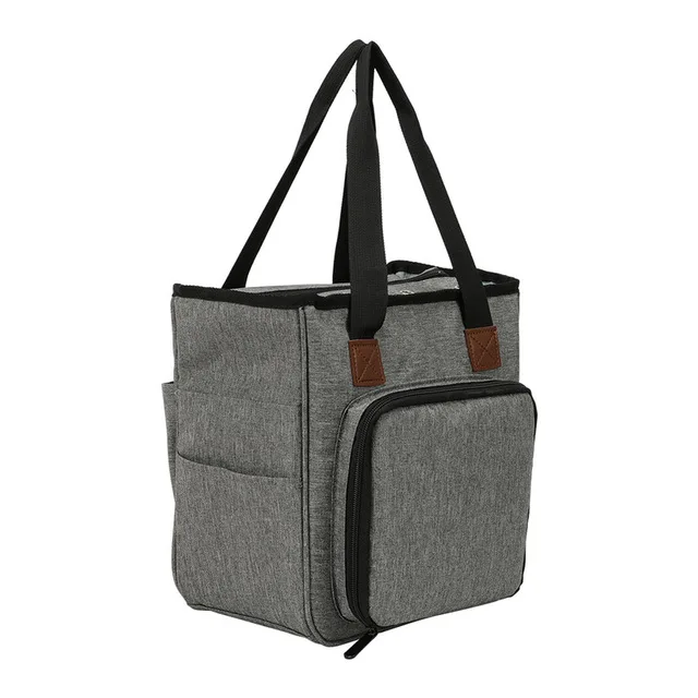 Сумка для вязания, переносная сумка для хранения пряжи, сумка для хранения шерсти, крючки для вязания спиц, набор для шитья, сумка, домашняя сумка-Органайзер - Цвет: Gray Color