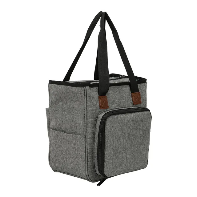 Gray Color Сумка для вязания, переносная сумка для хранения пряжи, сумка для хранения шерсти, крючки для вязания спиц, набор для шитья, сумка, домашняя сумка-Органайзер - Цвет: Gray Color