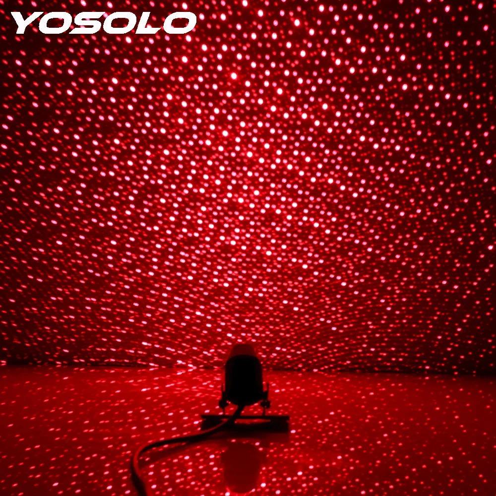 

YOSOLO Car Roof Light Starry Projection Car Star Lights DJ Music Sound Lamp Spotlight Interior Modification Decorative Light