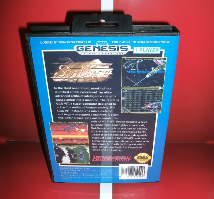 MD games card-Sol-Deace US чехол с коробкой и руководством для sega Megadrive Genesis игровая консоль 16 бит MD card