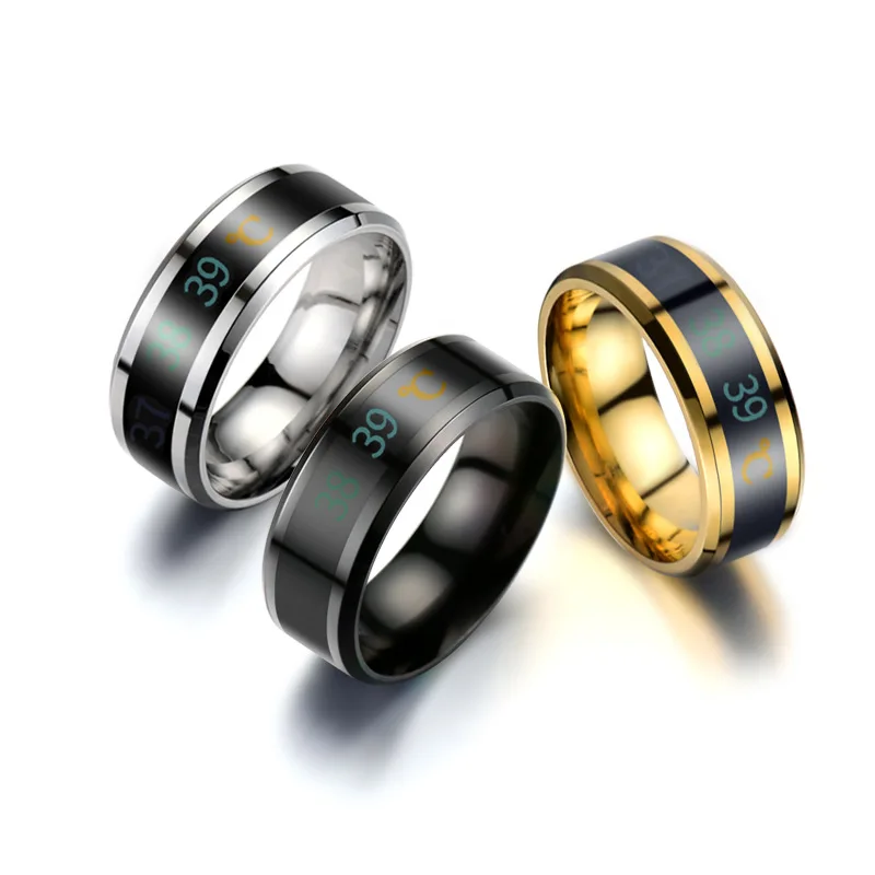 Smart Sensor Body Temperature Stainless Steel Finger Ring stainless steel ring finger ring