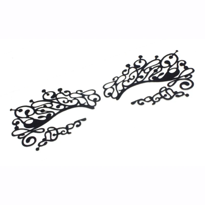 Eye Ornament Halloween Makeup Art Hollow Paper-cut Lace Eye Sticker Decorations Fit For Festival Party Makeup Face Stickers