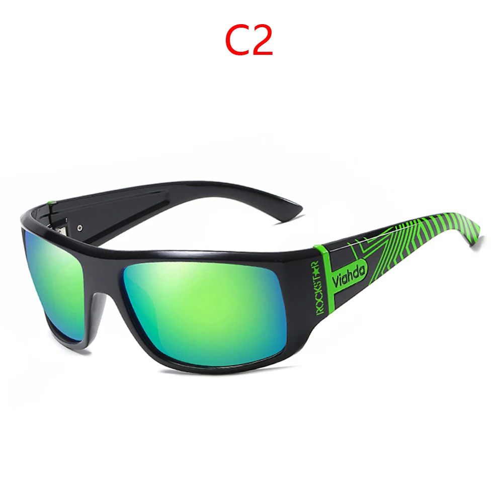 VIAHDA, мужские поляризованные солнцезащитные очки, для вождения, спортивные, солнцезащитные очки, модные для мужчин и женщин, солнцезащитные очки, для путешествий, мужские, женские, квадратные цвета - Цвет линз: C2