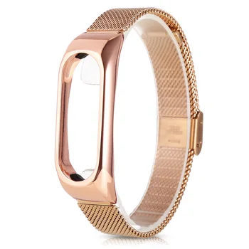 

Mi Band 2 Strap Cheap Leather Wrist Stainless Steel Metal Strap Adjustable Band for Original Xiaomi band 2 M2 Smart Bracelet