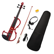 Полный 4/4 тихий Электрический скрипичный набор с чехол с бантом канифоль для детей взрослых музыкальное представление