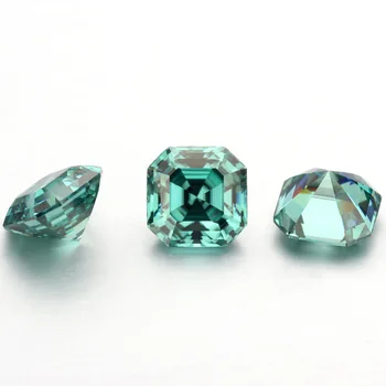 

Square Green Moissanite Loose Stone 1ct, VVS Diamond Alternatives DIY Jewelry Material Custom Jewelry