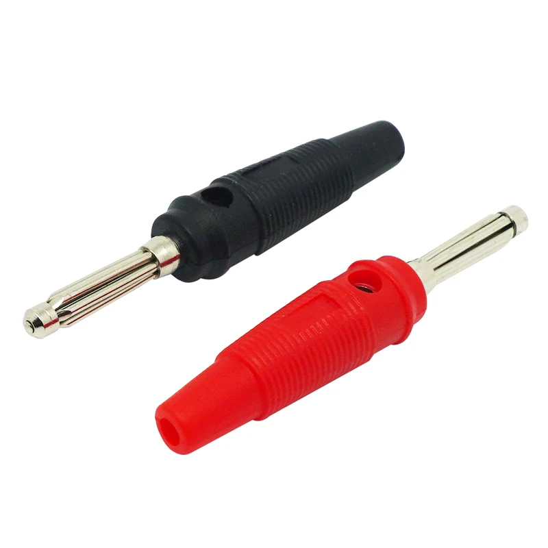 sem Solda Lado Empilhável Áudio Banana Plug Leva Conector 32a mm 10 Pcs Vermelho e Preto