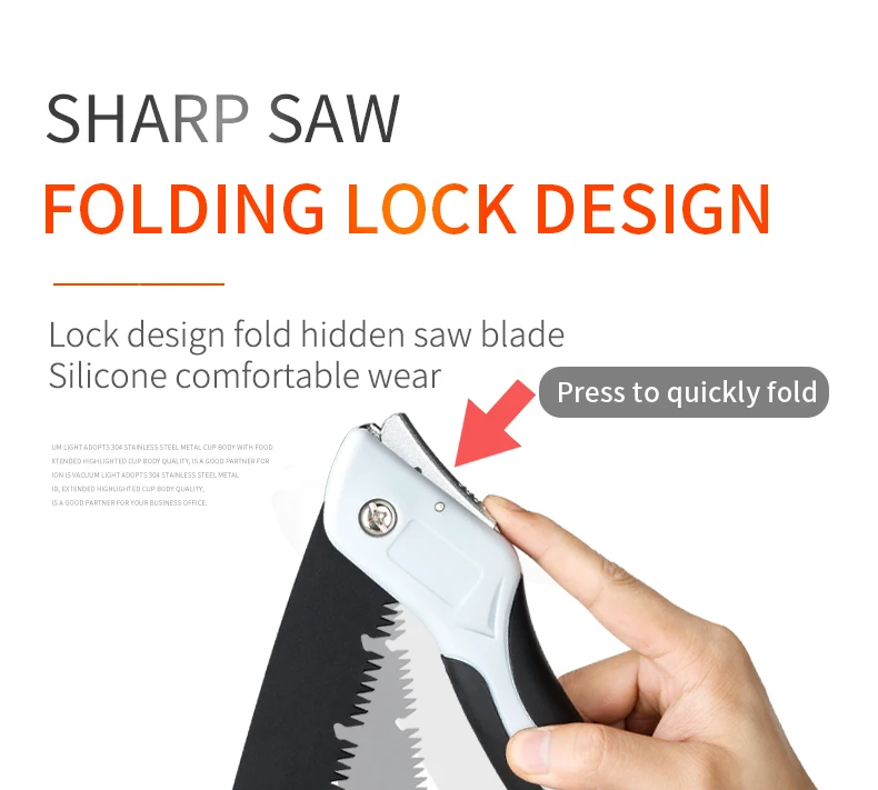 Brand Hand Fold Saw Woodworking Cutting Tools TPR Handle Collapsible Sharp SK5 Steel U-Shaped Turbine Saw
