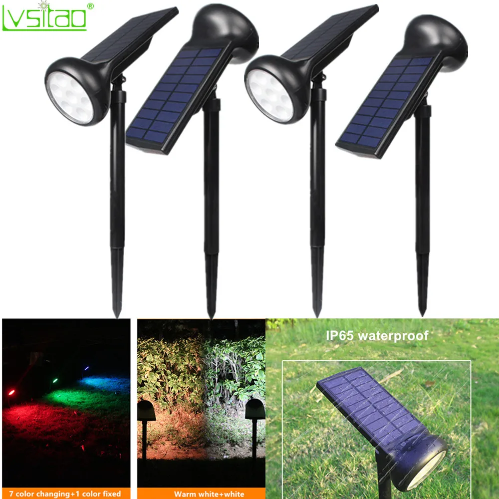 Солнечный Точечный светильник 7led изменение цвета/цвет фиксированный открытый светильник ing сад солнечная лампа пейзаж газон светильник RGB украшение WW/белый