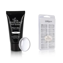 Francheska поли гель лак набор быстрое строительство Polygel набор с украшением в виде кристаллов; Прозрачная Жесткая Poligel акриловые Soak Off гель для наращивания ногтей акрил гель-структурообразователь