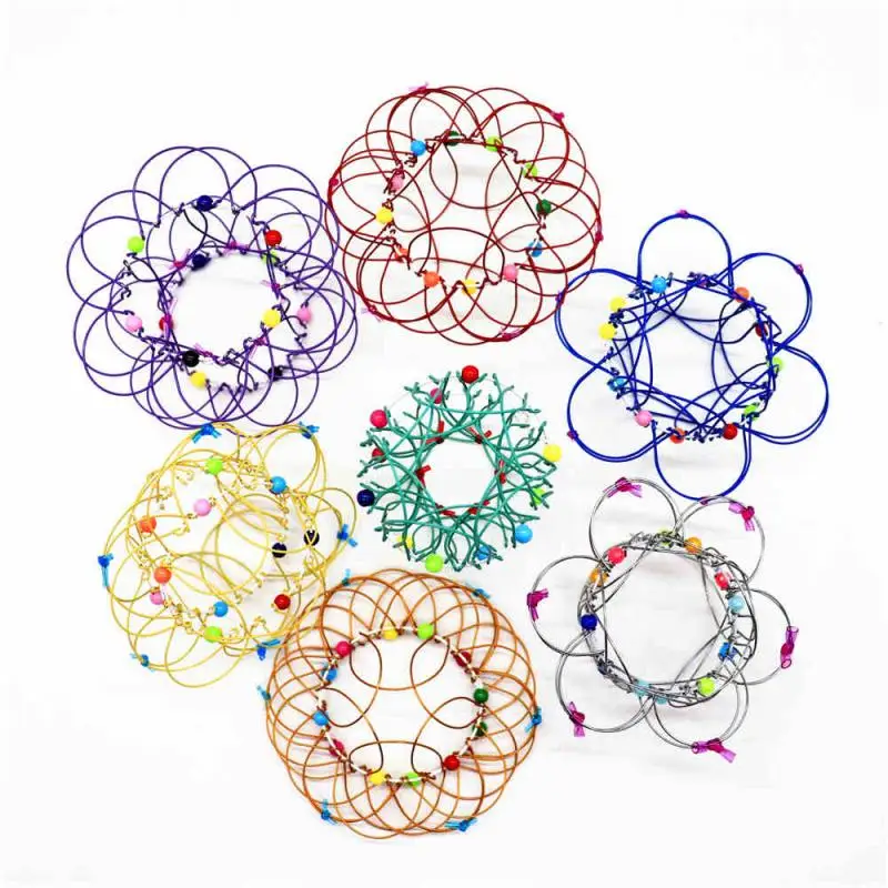 Fidget Juguetes | Juguetes Fidget | Fidget Juguetes Popit hacer magia de acero anillo de hierro de descompresión cesta Flexible suave mágico Juguetes Anti estrés regalos de los niños Juguetes