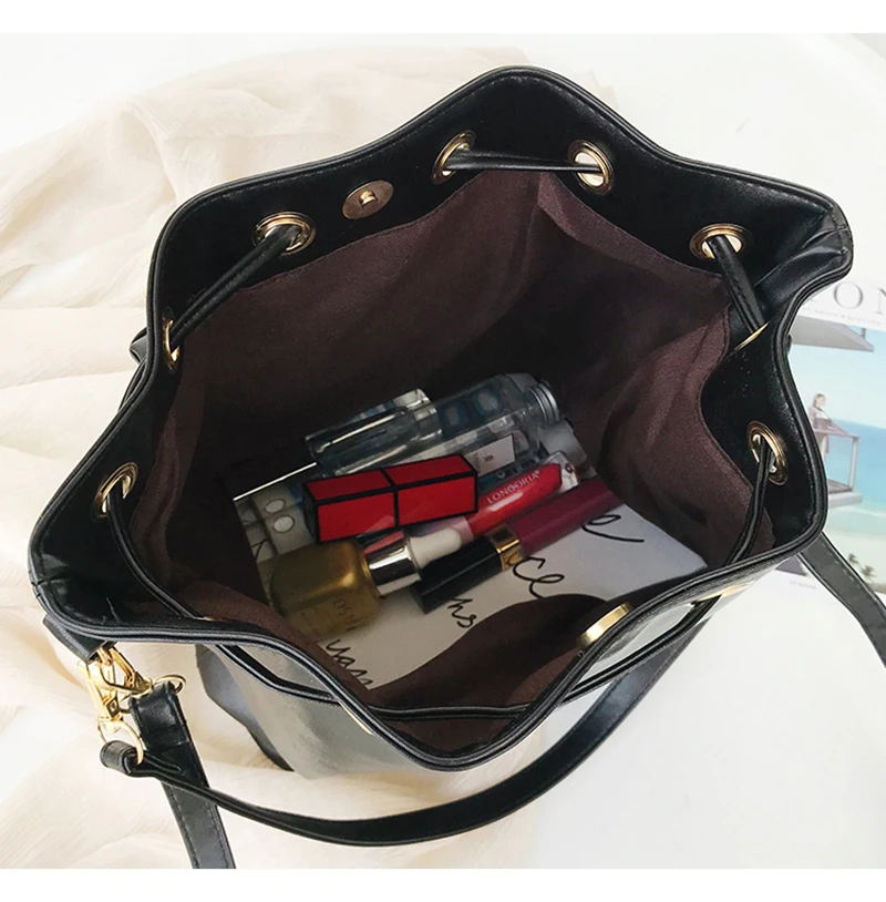 JIEROTYX сумка-мессенджер женская летняя PU однотонная цветная сумка на плечо простая уличная сумка-ведро на молнии с цепочками дорожные сумки