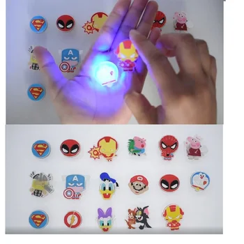 

20PCS/lot Avengers LED PVC Shoe Charms Buckles cartoon Light Shoes Accessories Ornaments Fit For Croc Charms JIBZ Party Gift