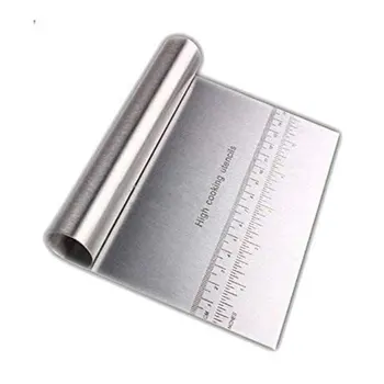 

Pastry scraper cutter chopper stainless steel mirror polished with measuring scale multi-purpose cake pizza cutter