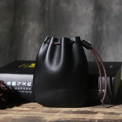 Vintage Coin Purse Men Women Genuine Leather Casual Small Coin Wallet Hard Leather Money Pocket Drawstring Storage Bag NUPUGOO - Image 7