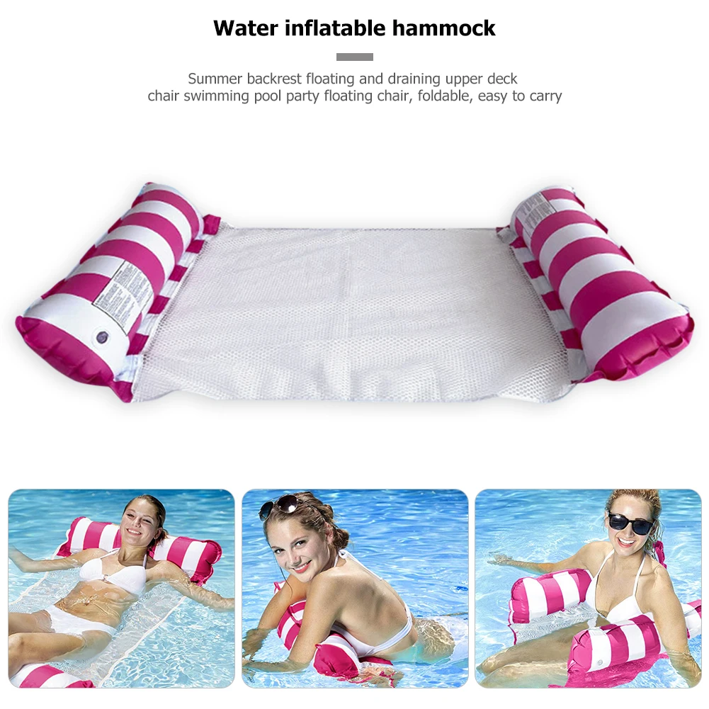 

Foldable Water Hammock Swimming Pool For Adults Piscina Inflatable Air Mattress Beach Lounger Summer Floating Sleeping Bed Chair