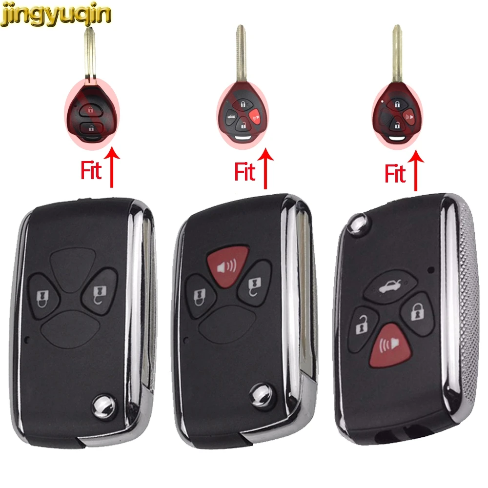 Jingyuqin флип дистанционного ключа автомобиля оболочки 2/3/4BTN для Toyota Camry Corolla Yaris eiz