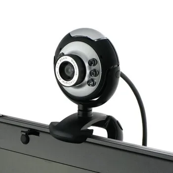 

USB Webcam with Microphone Streaming Web Cam Computer Camera with 6 LED Lights Micrphone for PC Laptop Desktop