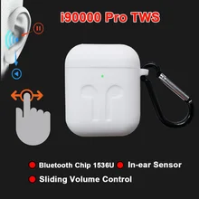 Oiginal i90000Pro TWS беспроводные наушники 8D Super Bass Bluetooth 5,0, раздвижные наушники с регулировкой громкости, наушники PK i5000 i9000 tw