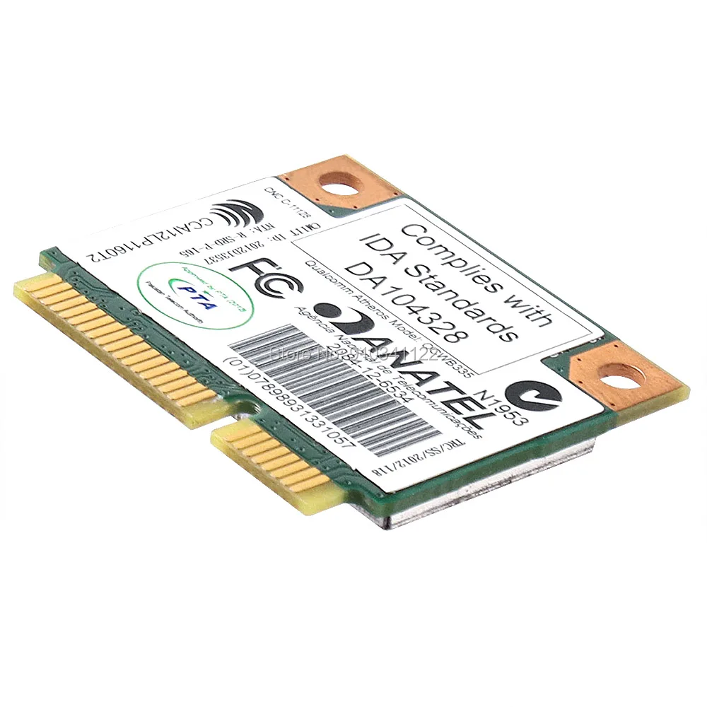 QCWB335 AR956X Wireless LAN Card Wifi + BT4.0 WCBN612AH-L6 Half PCI-E 2.4GHz 802.11b/g/n for Lenovo IdeaPad S510p B50-30 B50-35 phone lan adapter