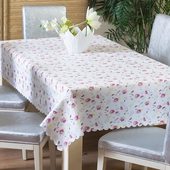 

Pastoral Orange Floral Tablecloth Pvc Composite Non-Woven Table Cloth Waterproof Dining Room Decor Oil-proof Tea Table Cover W