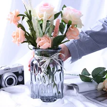 Скандинавская креативная стеклянная ваза прозрачная цветная гидропонная ваза для рукоделия гостиная украшение для дома цветы сушеные цветочные композиции