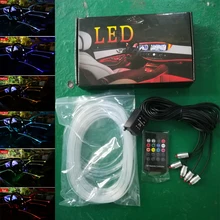 6M New Sound Active EL Neon Strip Light RGB LED Car Interior Light Multicolor remote Control Atmosphere Light 12V new yoga meditation shape multicolor remote control light