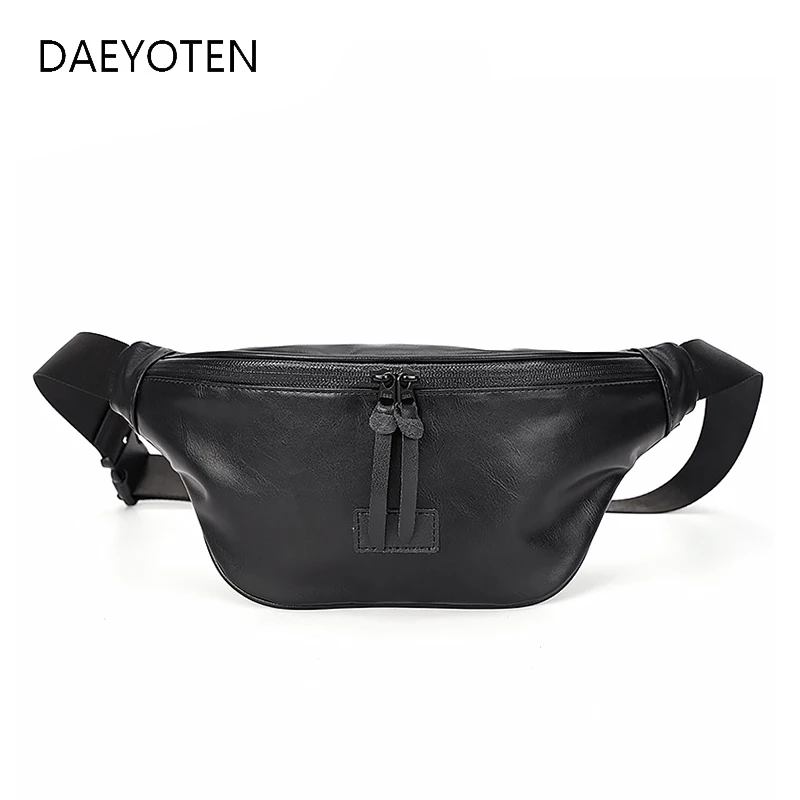 

Новинка 2022, мужская кожаная поясная сумка DAEYOTEN, водонепроницаемая Регулируемая поясная сумка, мужская сумка-банан, дорожные поясные сумки ZM1052