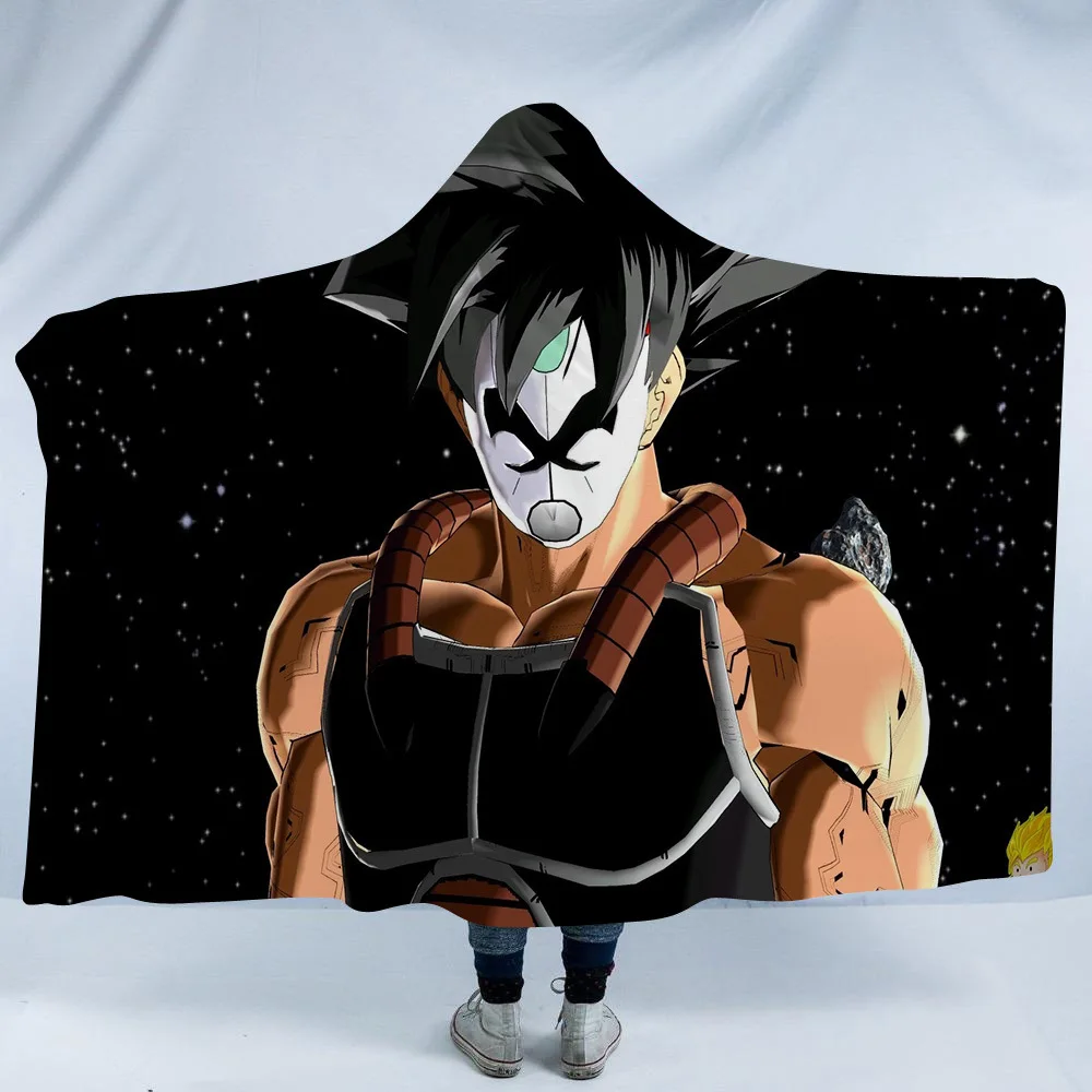 Новое поступление, Флисовое одеяло с капюшоном с 3D принтом Dragon Ball, зимнее теплое Коралловое Флисовое одеяло s для детей и взрослых