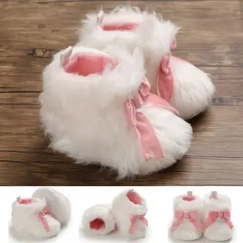 

Winter Newborn Baby Warm Shoes Soft Bottom Cotton Shoes Snow Boots with Velvet