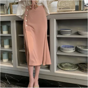 

WOMENGAGA 2019 New Spring And Summer Fashion High Waist Women Half Body Skirt Pearl Beaded Sexy Tight Bottoms DG065