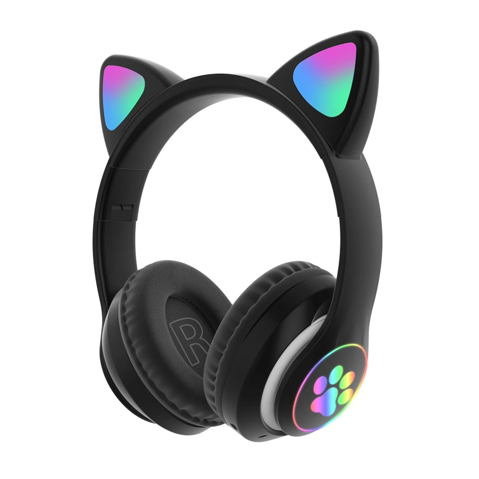 Gift Kids Adult Volume Control Foldable Headphones Fashion Bluetooth 5 0 Wireless Gaming Headset LED Light Up Cat Ear Stereo