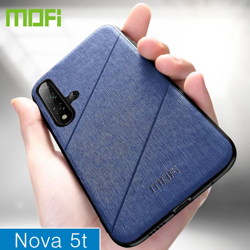 

MOFi original case for Huawei nova 5t case cover nova5t pu leather back capas shell silicone border black blue men cases
